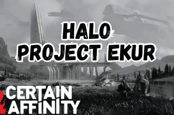 Солдат у броні на полі бою з логотипом Halo і заголовком про Project Ekur як масштабний мультиплеєрний шутер.