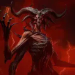 Diablo IV на Nintendo Switch 2 — атмосферний арт із темними тонами, логотипом гри та консолі Switch 2 на фоні. Можна додати акцент на доповнення Lord of Hatred: стилізовані демони, вогняні ефекти та відчуття очікуваного анонсу.
