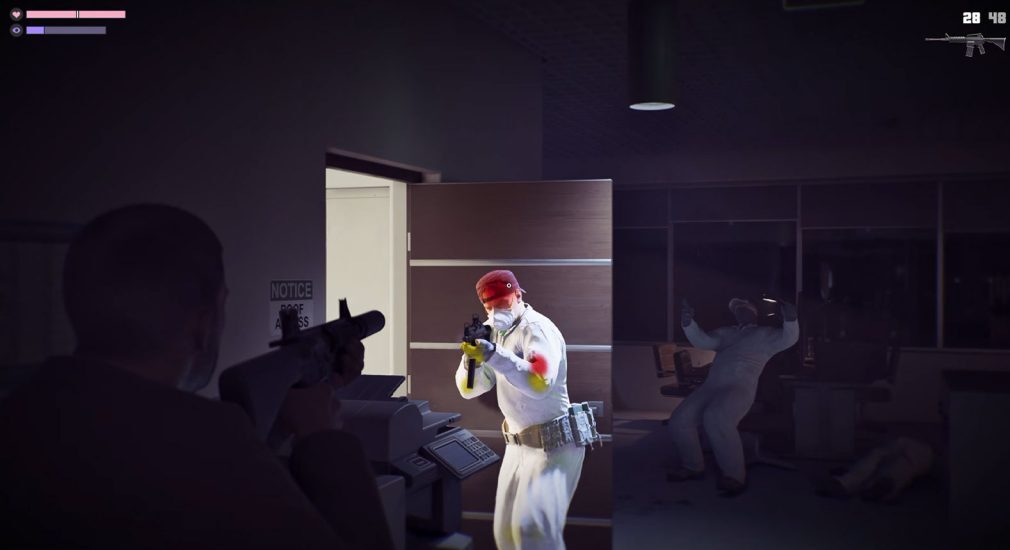 Активація Dead Eye під час перестрілки в GTA 6 з підсвіченими вразливими зонами ворога