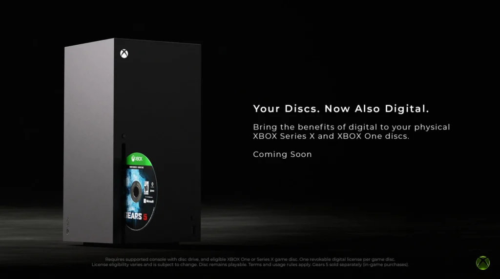 Офіційний тизер функції disc-to-digital на консолі Xbox Series X, яка дозволяє переносити ігри з дисків у цифрову бібліотеку