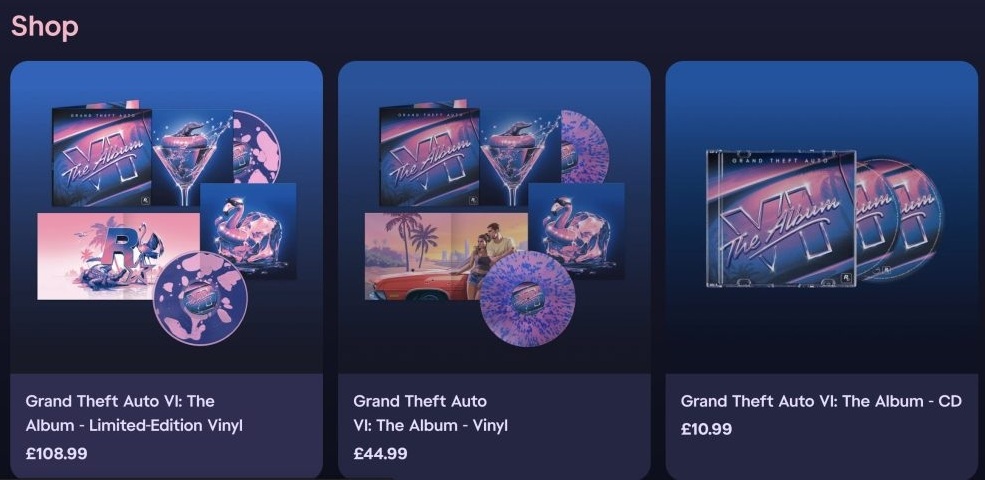 Вінілові та CD-видання Grand Theft Auto VI: The Album із цінами
Показати більше рядків