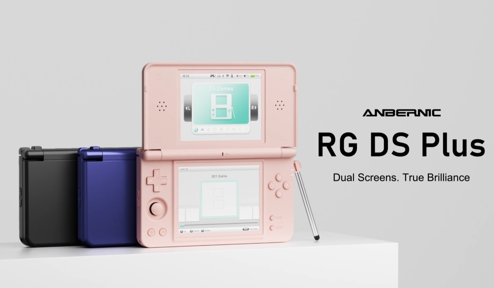 Портативна консоль Anbernic RG DS Plus у трьох кольорах