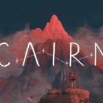 Офіційний постер гри Cairn із зображенням альпініста на тлі червоної гори