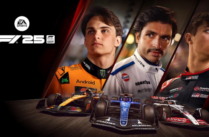 EA Sports F1 25 з болідами Формули-1 та офіційними пілотами на промо-зображенні гри