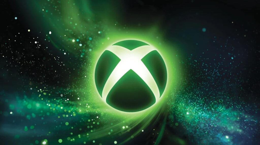 Зелений логотип Xbox на темному абстрактному тлі