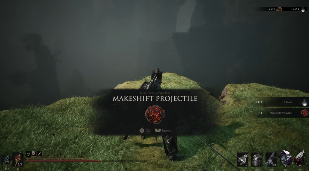 Отримання предмета Makeshift Projectile у грі Mortal Shell 2