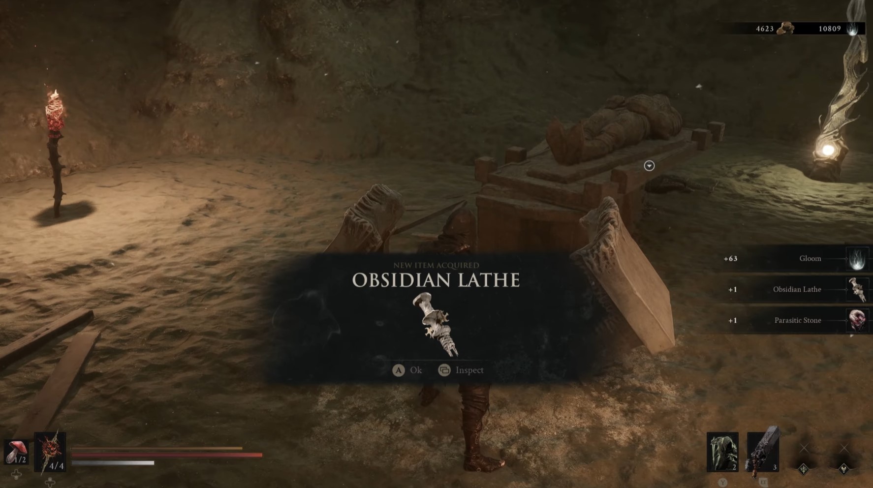 Отримання Obsidian Lathe для поліпшення бічної зброї в Tarforge у Mortal Shell 2
