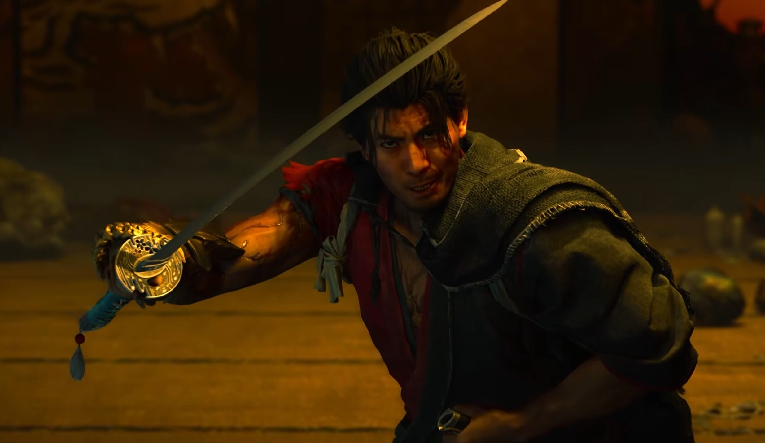 Головний герой Мусаші з катаною готується до бою в Onimusha: Way of the Sword