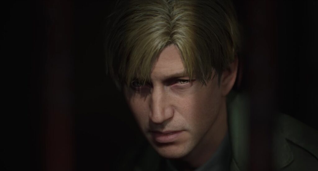 Крупний план персонажа в темній сцені з Silent Hill 2