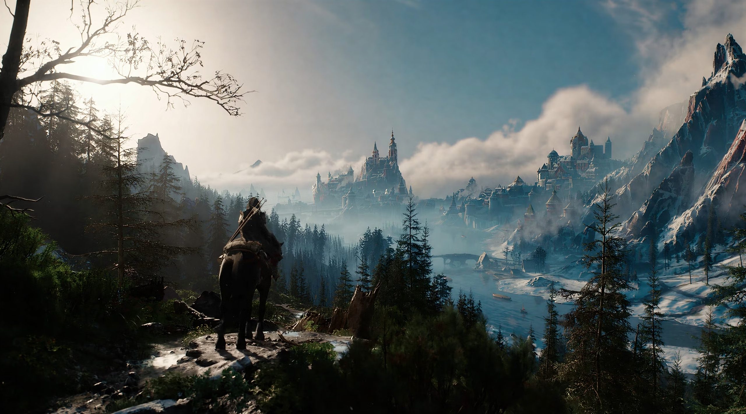 Відкритий світ, засніжені гори та величний замок на рушії Unreal Engine 5 у грі The Witcher 4