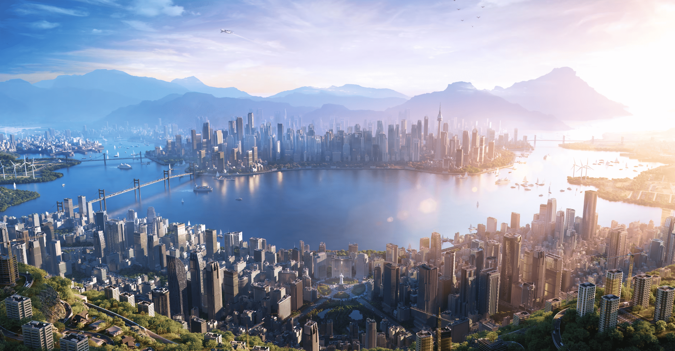 Панорама прибережного мегаполіса в Cities: Skylines II
