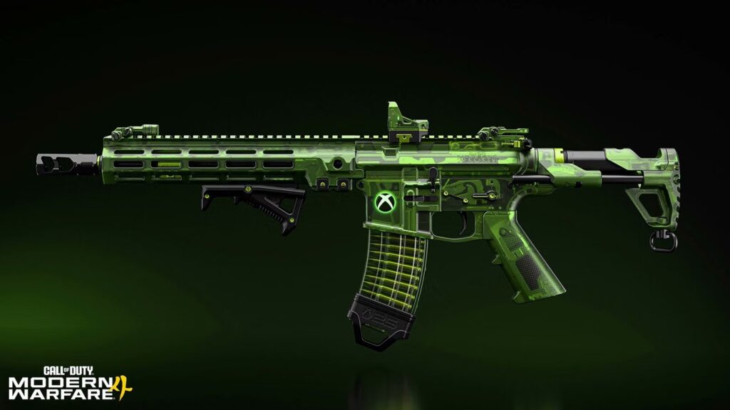 Прозорий зелений скін Inner Circuit M4 з логотипом Xbox у Modern Warfare 4 — ексклюзивна нагорода на честь 25-річчя консолі