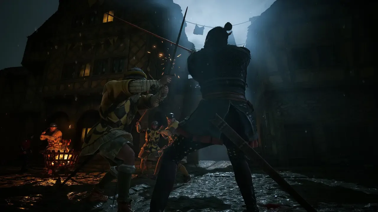 Бій на мечах у нічному місті в The Blood of Dawnwalker
Показати більше рядків