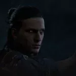 Крупний план персонажа із сяйливими очима в The Blood of Dawnwalker
