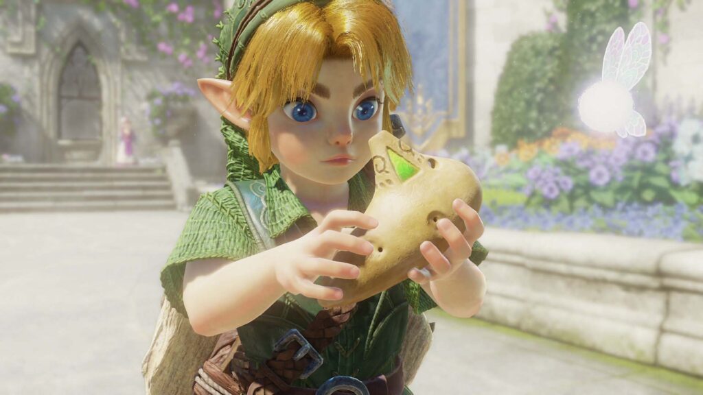 Лінк із Окариною Часу та феєю у грі The Legend of Zelda: Ocarina of Time