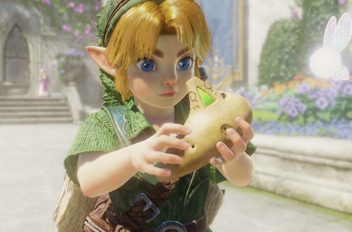 Лінк із Окариною Часу та феєю у грі The Legend of Zelda: Ocarina of Time