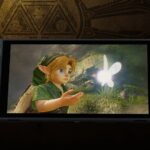 Лінк і фея Наві на екрані ювілейної Nintendo Switch 2 у стилі The Legend of Zelda